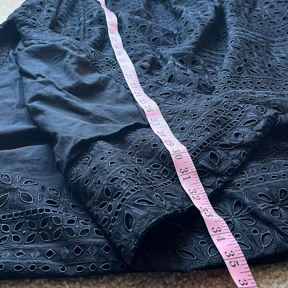 Women’s J. Crew Black Eyelet Lace Outfit Skirt Off the Shoulder Top Set Size XS - Picture 15 of 16